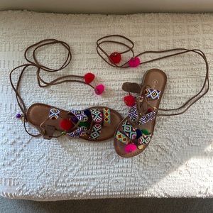 Chinese Laundry Beaded Gladiator Sandals Size 6